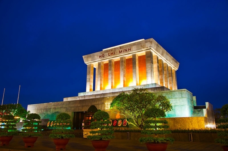 The imposing Ho Chi Minh Mausoleum