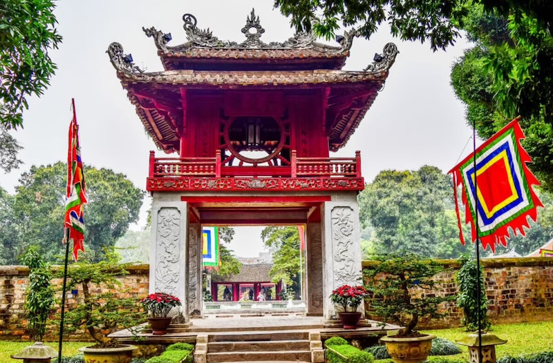 The well-preserved courtyards of the Temple of Literature