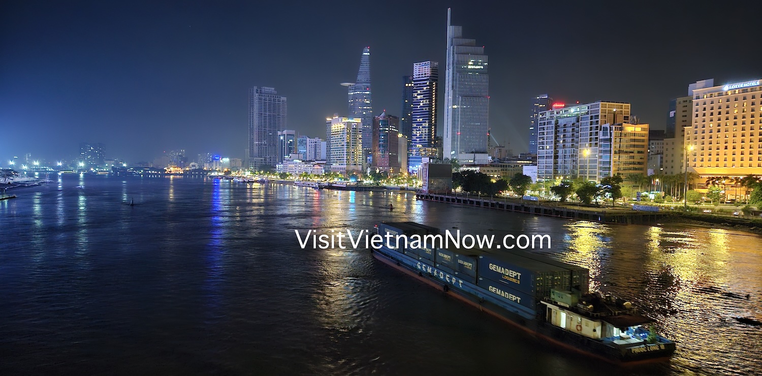 The vibrant skyline of Ho Chi Minh City at night