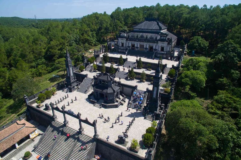 The elaborate and detailed architecture of Khai Dinh Tomb