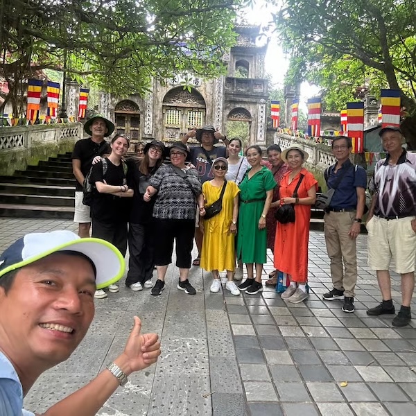Group of travelers exploring Vietnam